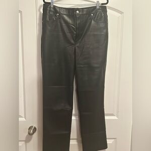 Express Super High Waisted 90s Slim Faux Leather Pants